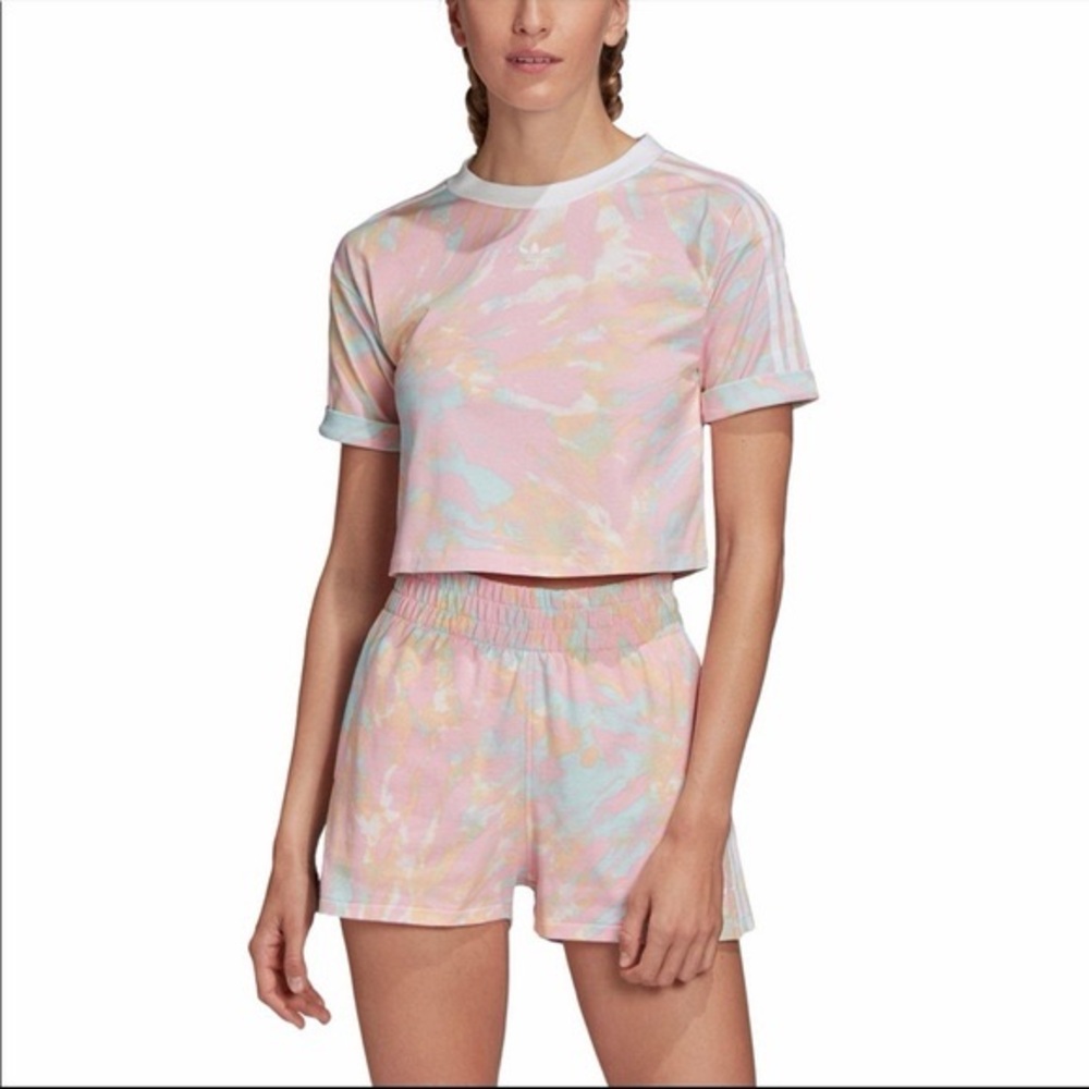 Adidas Multicolor Tie-Dye Top and Shorts